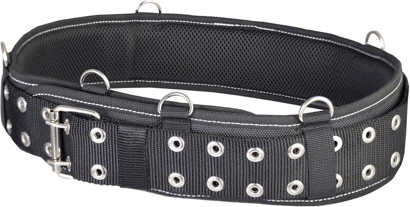 aupofit 3-Inch Padded Tool Work Belt 1680D Ballistic Tool Belt with 6 Suspenders Ring | Compatible Pouches, Holsters & 4-Point Suspenders | Comfort Lightweight Breathable Work Belt Adjustable 34''-45'' - Image 1